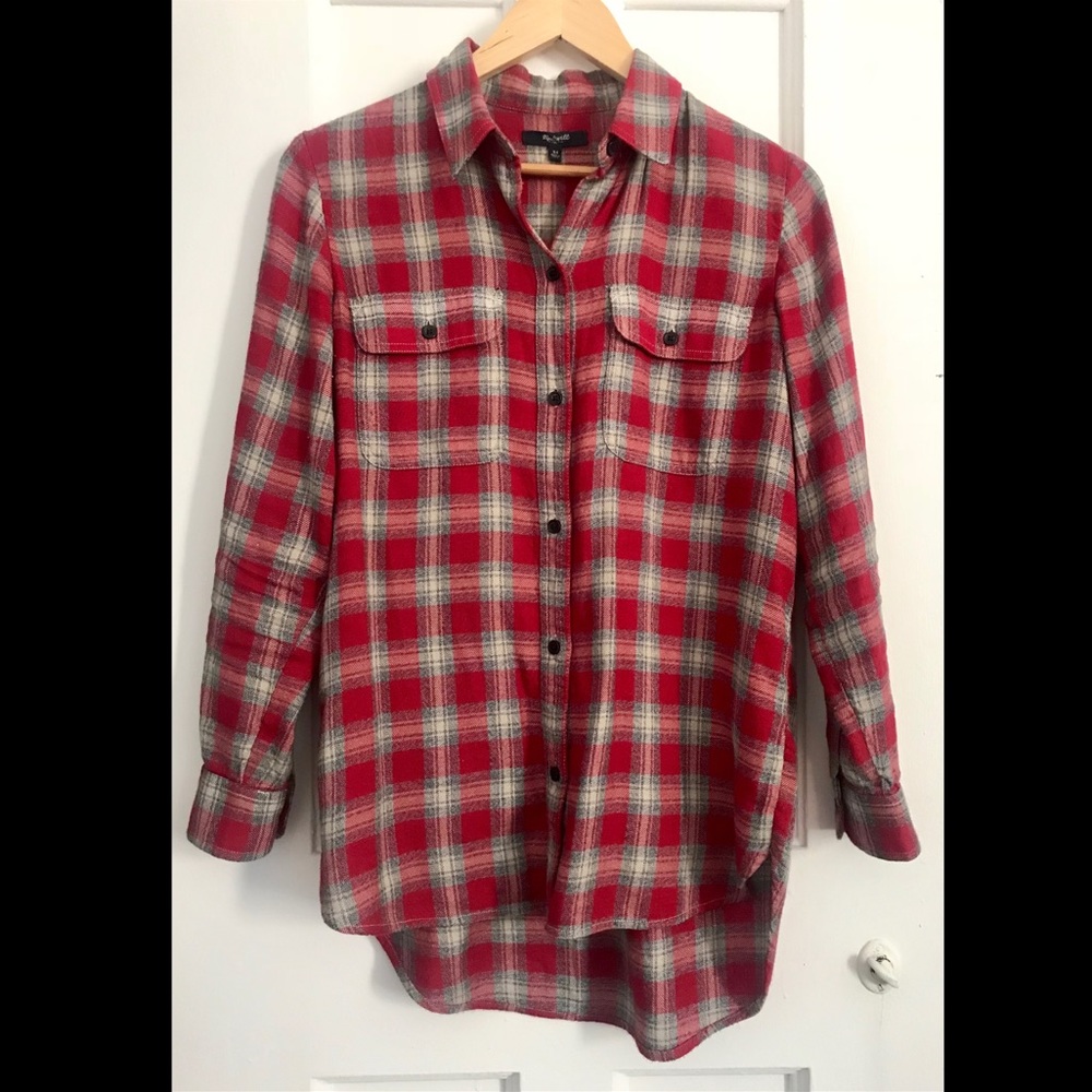 Madewell plaid flannel button down (XS)